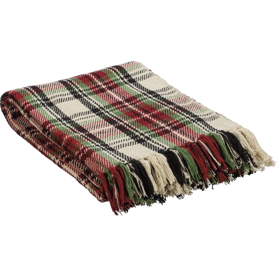Primitives by Kathy 108423 Plaid Throw Blanket, 60-inch Length, Multicolor, Cotton