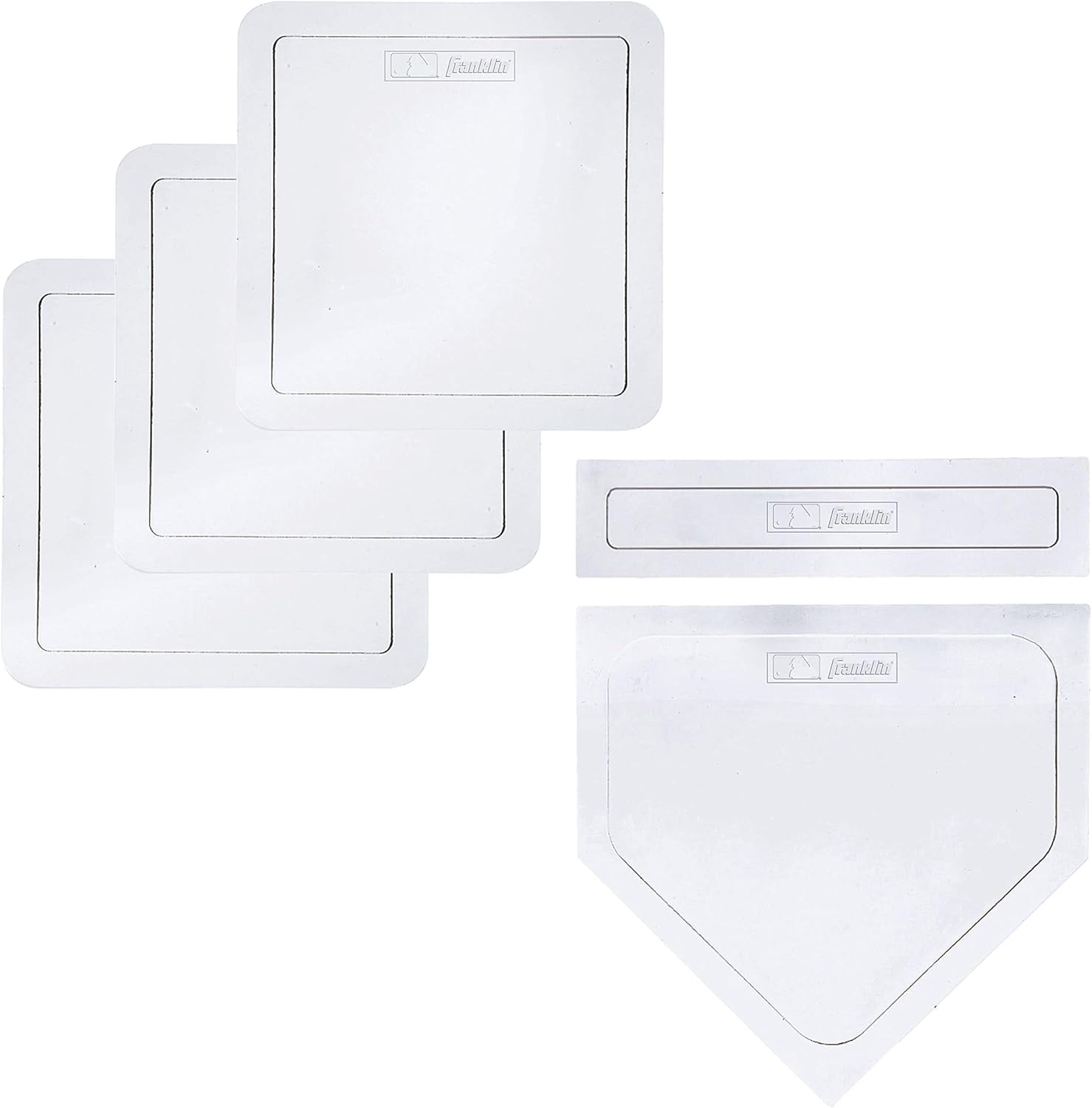 Throw Down Baseball Bases with Home Plate + Pitcher's Rubber - Backyard Rubber Base Set Perfect for Baseball, Teeball + Kickball