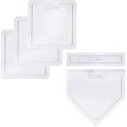 Throw Down Baseball Bases with Home Plate + Pitcher's Rubber - Backyard Rubber Base Set Perfect for Baseball, Teeball + Kickball