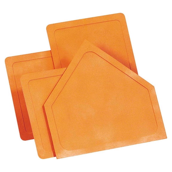Throw-Down Home Plate & 3 Base, Rubber, Orange
