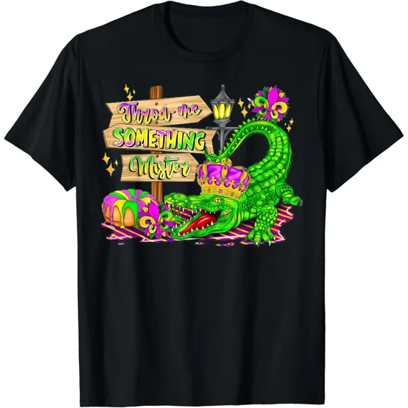 Throw Me Something Mister Crocodile Mardi Gras Matching T-Shirt
