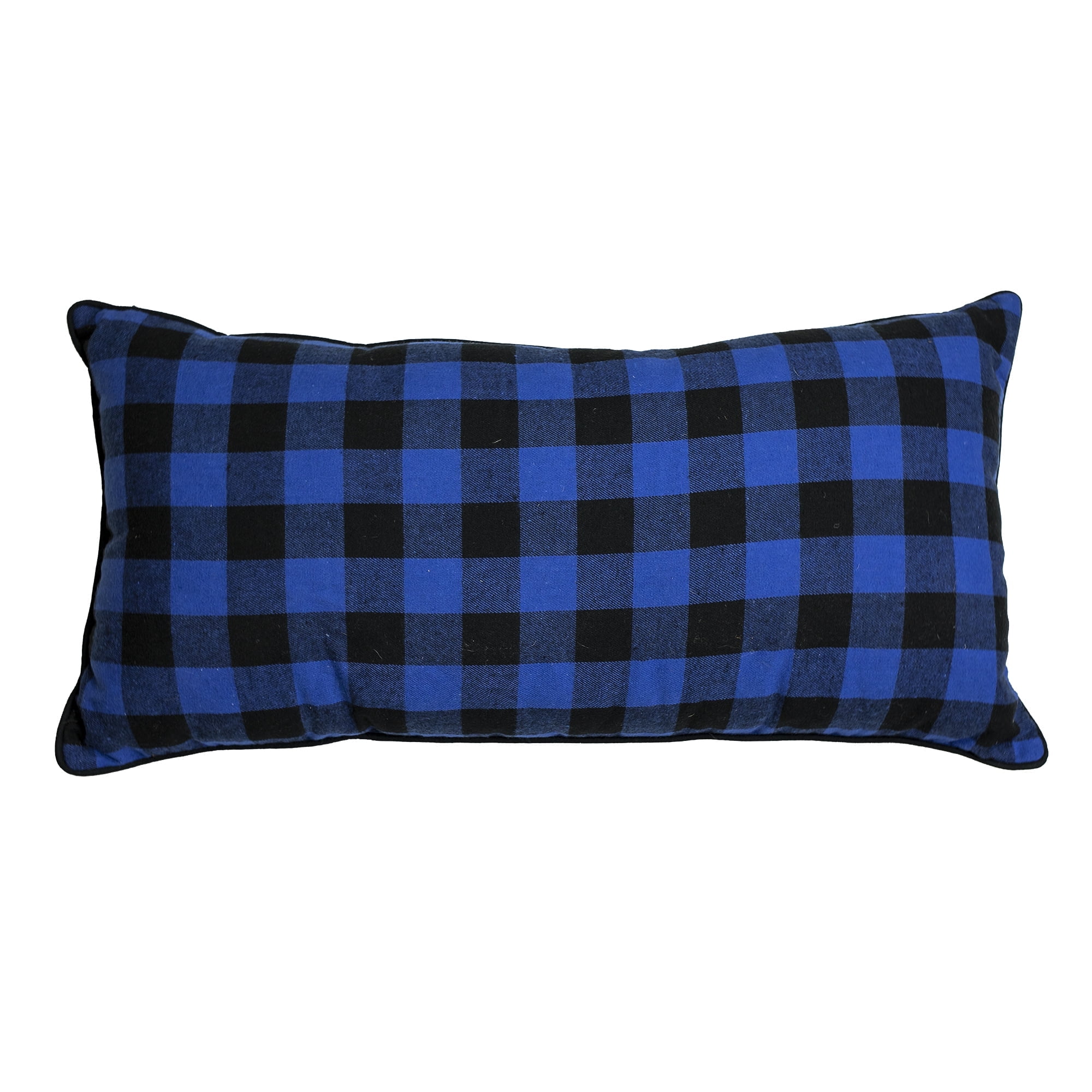 Red and Black Plaid Cotton Reversible Throw Pillow 11 x 22