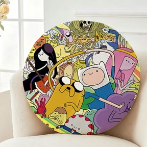 Throw Pillow Cartoons Adventure Plush Time Plush Decor Gift Decorative Fluffy Stuffy Round Birthday 13.8in