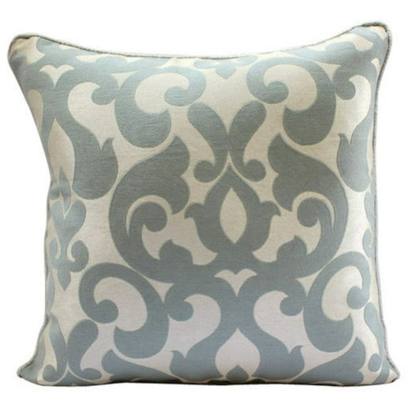 Throw Pillow Case, Blue Shams, Grey Damask Pillow Shams, 24x24 inch (60x60 cm) Pillow Shams, Square Jacquard Pillow Sham, Floral Pillow Shams, French Closure Pillow - Forever Damask