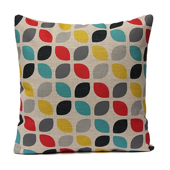 Throw Pillow Case Cover 18''x18'' Simple Geometry Linen Decorative Pillow Cover Protector Cushion Cover with Zipper for Couch Sofa Patio Chair Bedroom Home Car Decor