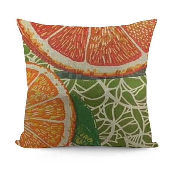 Throw Pillow Case Cover Summer Citrus-Fruit Of Grapefruit Lemon Orange Red - Soft Pillow Case for Decorative Bedroom/Livingroom/Sofa/Farm House - Cushion Covers Couch pillow