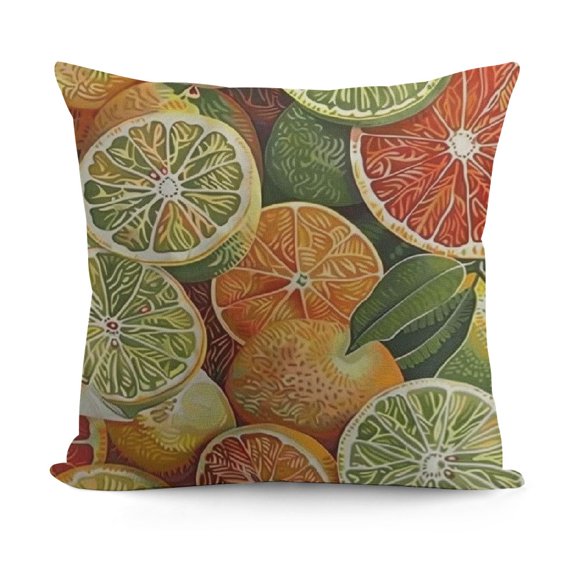 Throw Pillow Case Cover Summer Citrus-Fruit Of Grapefruit Lemon Orange Red - Soft  Pillow Case for Decorative Bedroom/Livingroom/Sofa/Farm House - Cushion Covers Couch pillow