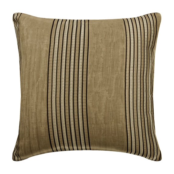 Throw Pillow Case, Decorative Beige 14"x14" (35x35 cm) Pillow Covers, Jacquard Fabric Throw Pillow Covers, Striped Pattern Contemporary Style - Parched Earth