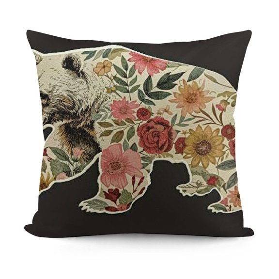 Throw Pillow Case Mama Bear Square Cushion Cover Standard Pillowcase for Men Women Home Decorative Sofa Armchair Bedroom Livingroom
