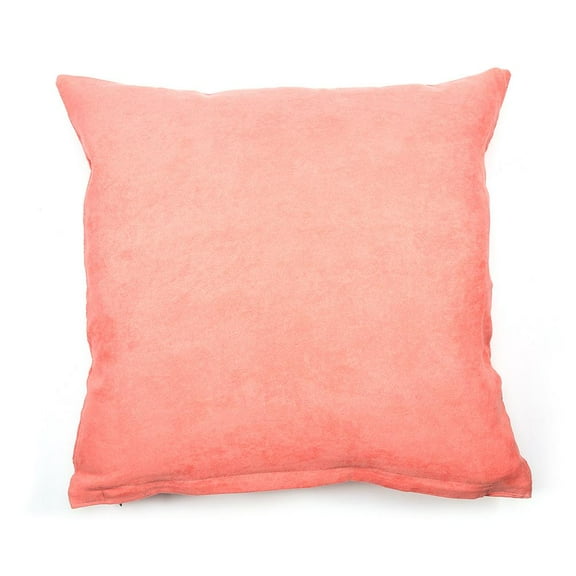Throw Pillow Case, Peach Pink Suede Soft Solid Decorative Square Throw Pillow Covers Decorative Cushion Cases Zippered Pillowcases for Sofa Bedroom Car 18 x 18 in / 45 x 45 cm