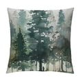 thumbnail image 1 of Throw Pillow Case Watercolor Grey Fir Trees Forest Square Cushion Cover Standard Pillowcase for Men Women Kids Home Decorative Sofa Armchair Bedroom Livingroom, 1 of 5