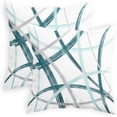 thumbnail image 1 of Throw Pillow Cases Pack of 2 Cozy Fleece Arc-Shaped Abstract Geometric Lines Decorative Cushion Covers for Couch Bed Sofa Farmhouse Decoration 20 X 20 Inches Teal Turquoise Grey, 1 of 6