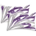 thumbnail image 1 of Throw Pillow Cases Pack of 2 Cozy Fleece Two-Tone Abstract Feather Decorative Cushion Covers for Couch Bed Sofa Farmhouse Decoration 12 X 20 Inches Purple Grey, 1 of 6