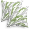 thumbnail image 1 of Throw Pillow Cases Pack of 2 Cozy Fleece Two-Tone Abstract Feather Decorative Cushion Covers for Couch Bed Sofa Farmhouse Decoration 20 X 20 Inches Sage Green Grey, 1 of 6