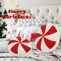 Throw Pillow Christmas Candy Shape Plushie Pillow Soft Plush Fabric Decorative Cushion for Living Room Bedroom Holiday Decor,30x30cm(1PCS) JASKFLY