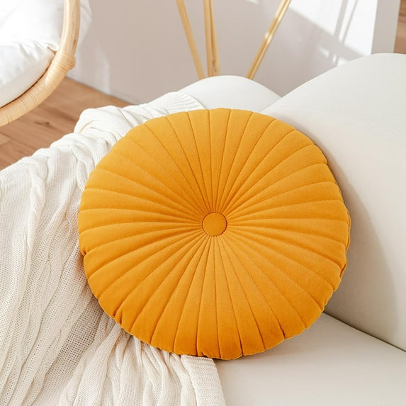 Throw Pillow for Couch,Outdoor Throw Pillows,Throw Pillows for Bed,Throw Pillows for Sofa,Round Pumpkin Cushion Solid Color Window Cushion Thick Cushion