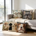 thumbnail image 1 of Throw Pillow Cover 18x18 Inch Animals Print Dog Imitation Embroidery Decorative Cushion Case Soft Polyester Pillowcase for Home Bedroom Sofa Decor by PALIFEUR, 1 of 7
