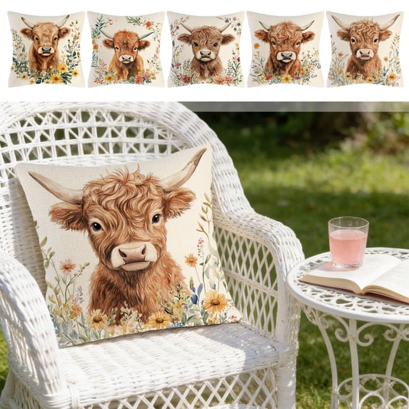 Throw Pillow Cover 18x18 Inch Cute Patterns Print Soft Breathable Hidden Zipper Decorative for Sofa Living Room by MPOISVA