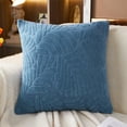 thumbnail image 1 of Throw Pillow Cover 18x18 Inch Faux Fur Polyester, Hidden Zipper Soft Texture Fall Decor, Dark Gray Orange Yellow Green Blue, Couch Sofa Cushion Case Machine Washable No Insert Included, 1 of 6