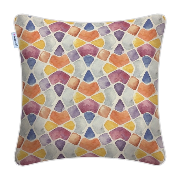 Throw Pillow Cover 18x18 Inch Orange Geometric Pattern Square Decorative Cushion Cover for Couch Bed Sofa Indoor Furniture