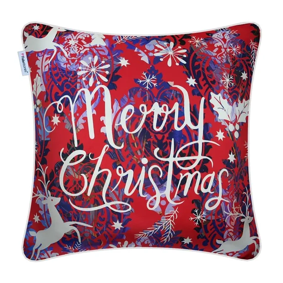 Throw Pillow Cover 18x18 Inch Silk Christmas Gifts Pattern Square Decorative Cushion Cover for Couch Bed Sofa Indoor Furniture
