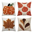 thumbnail image 1 of Throw Pillow Cover 18x18 Inch Single Sided Tufted Embroidery Fall Pattern 1 Pack Decorative Pillow Cover for Modern Living Room Sofa Couch Bed Headboard Holiday Party Decoration, 1 of 5
