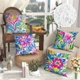 thumbnail image 1 of Throw Pillow Cover 18x18 Inch Waterproof Summer Flower Bohemian Print Soft Colorful for Car Office Patio Decor by MPOISVA, 1 of 6