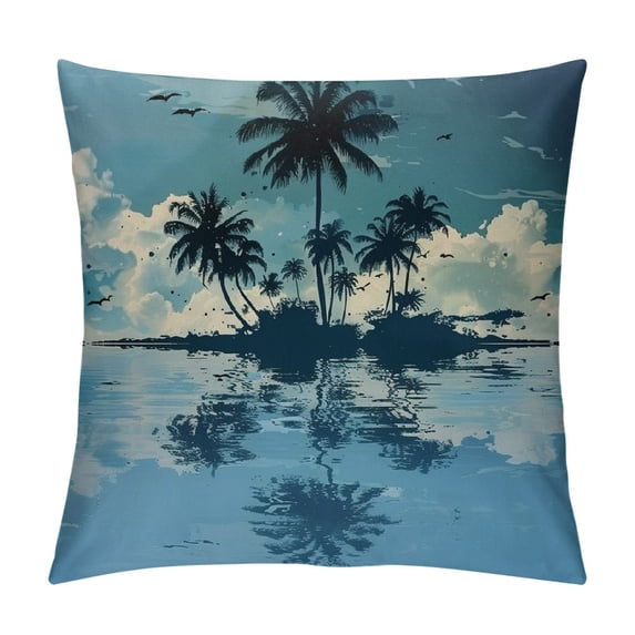 Throw Pillow Cover Beach Tropical Island Hawaiian Pattern Palm Hawaii Graphic Tree Pillowcase Home Decorative Square Pillow Case Cushion Cover