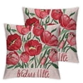 thumbnail image 1 of Throw Pillow Cover Best Mom Ever Tulip Decorative Outdoor Fabric Pillow Case Greeting Card for Mother Mom, 1 of 7
