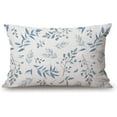 thumbnail image 1 of Throw Pillow Cover Blue Color Dusty Leaves Decorative Pillow Case Home Decor 20x12 Inches Pillowcase, 1 of 6