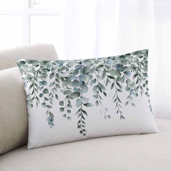 Throw Pillow Cover Case, Couch Sofa Bed Pillowcase, Soft Decorative Lumbar Pillow Protector, 16x24Inch Reversible Pillow Shams with Zipper