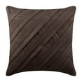 thumbnail image 1 of Throw Pillow Cover, Chocolate Brown Shams, Textured Pintucks Solid Pillow Shams, 24x24 inch (60x60 cm) Pillow Shams, Square Faux Suede Pillow Sham - Contemporary Chocolate Brown, 1 of 3