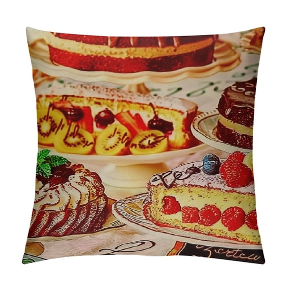 Throw Pillow Cover Coffee Vintage Decorative Pillow Case Cushion Cover Sofa Pillowcase ’’ (Fresh Baked Goods)
