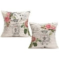 thumbnail image 1 of Throw Pillow Cover Cotton Linen Vintage Bee Flower with Lettering Decorative Pillow Case Home Sofa Cushion Cover Square 18x18 Inches Set of 2 Pillowslip (Bee Flower), 1 of 5
