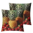 thumbnail image 1 of Throw Pillow Cover Cozy Soft Set of Four Seasons Banana Strawberry Pineapple Cushion Cover Modern Square" Decorative Pillowcase with Hidden Zippered for Living Room Bedroom Sofa, 1 of 7