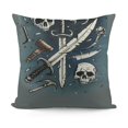 thumbnail image 1 of Throw Pillow Cover, Decorative Pillow Covers, Throw Pillow Case, Nautical Skull Sailing Parrot Cartoon Vintage, Decorative Throw Pillow Covers, Pillow Cover, 1 of 5