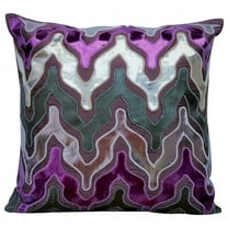 Throw Pillow Cover, Decorative Purple Designer Pillow Covers For Couch 16x16 inch (40x40 cm), Faux Leather Pillow Covers, Abstract, Modern Toss Pillow Covers - Purple Lava