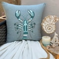 thumbnail image 1 of Throw Pillow Cover, Dull Blue 22"x22" (55x55 cm) Throw Pillow Covers, Linen Lobster, Embroidered Throw Pillows For Couch, Sea Creatures Pattern Beach Style Style - Lobster Cool, 1 of 10