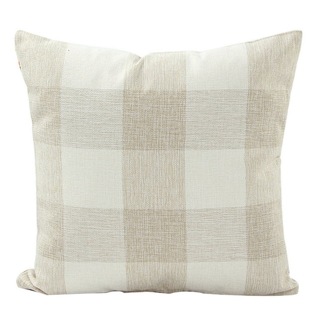 Throw Pillow Cover Farmhouse Decorative Pillowcase Linen Cushion Case
