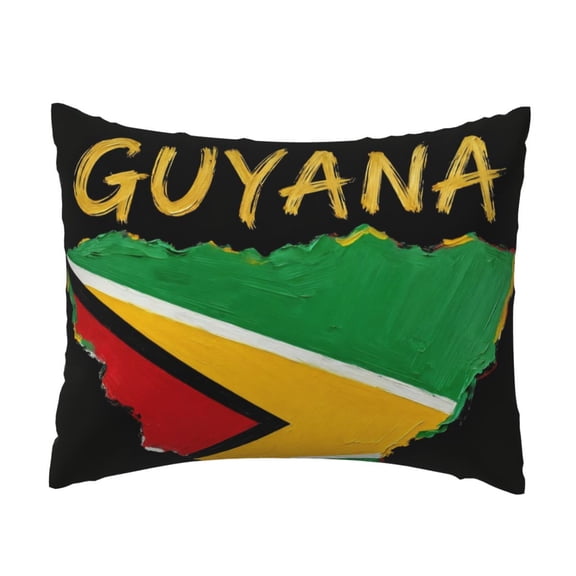 Throw Pillow Cover Golden Guyana Flag Decorative Cushion Cover Home Decor For Couch Sofa Chair Bed Living Room 20x26 Inches