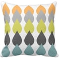 thumbnail image 1 of Throw Pillow Cover Green Grey Retro Orange Chartreuse Yellow Gray Mid Decorative Pillow Case Home Decor Square 18 x 18 Inch Pillowcase, 1 of 5