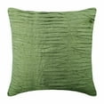 thumbnail image 1 of Throw Pillow Cover, Green Pillows Cover, Textured Pintucks Solid Color Throw Pillows Cover, 18x18 inch (45x45 cm) Throw Pillows Cover, Square Silk Pillow Covers, Modern - Green Waves, 1 of 3