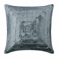 thumbnail image 1 of Throw Pillow Cover, Grey Pillows Cover, Vintage Style Ruffles Shabby Chic Pillowcases, 14x14 inch (35x35 cm) Pillow Case, Square Crushed Silk Pillow Covers, Solid - Vintage Glory, 1 of 5