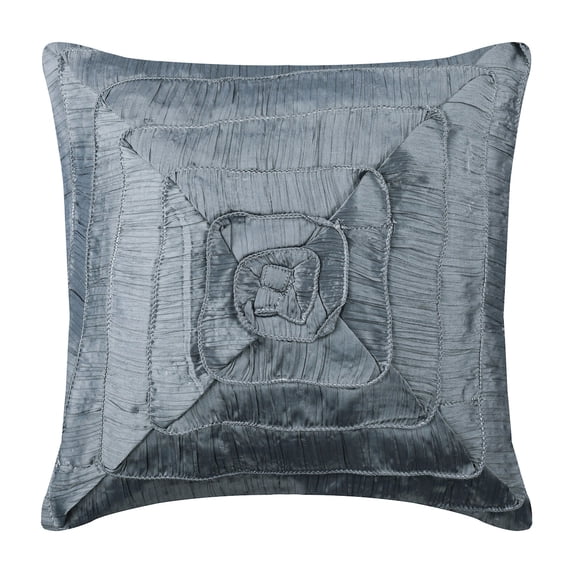 Throw Pillow Cover, Grey Pillows Cover, Vintage Style Ruffles Shabby Chic Pillowcases, 14x14 inch (35x35 cm) Pillow Case, Square Crushed Silk Pillow Covers, Solid - Vintage Glory
