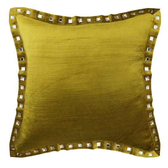 Throw Pillow Cover, Lemon Grass Pillow Cover, Solid Pillow Case, 12x12 inch (30x30 cm) Throw Pillow Cover, Velvet Pillow Cover, Crystals Sparkly, Modern - Lemon Grass Crystal Palace