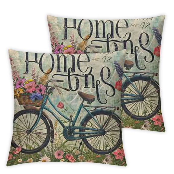 Throw Pillow Cover Life is A Beautyful Ride Sweet Love Bicycle Decorative Pillow Case Home Decor Pillowcase