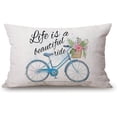 thumbnail image 1 of Throw Pillow Cover Life is a Beautyful Ride Decorative Pillow Case Home Decor 20x12 Inches Pillowcase, 1 of 6