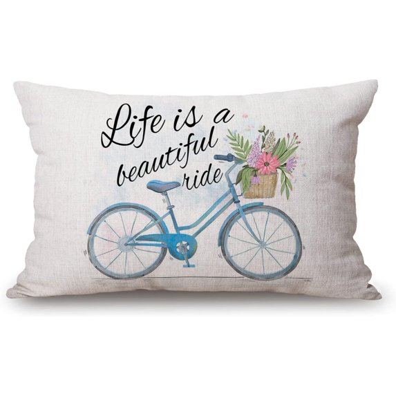 Throw Pillow Cover Life is a Beautyful Ride Decorative Pillow Case Home Decor 20x12 Inches Pillowcase