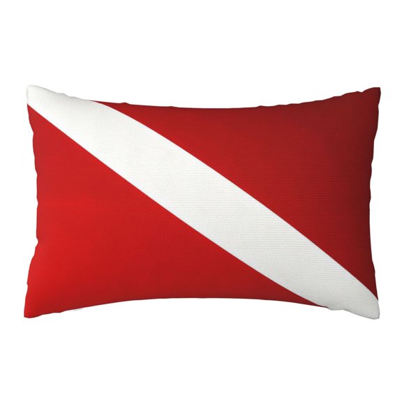 Throw Pillow Cover Lumbar Pillow Case Scuba Dive Flag Decorative Pillow Cases = Bed Cushion Covers 20"X30"