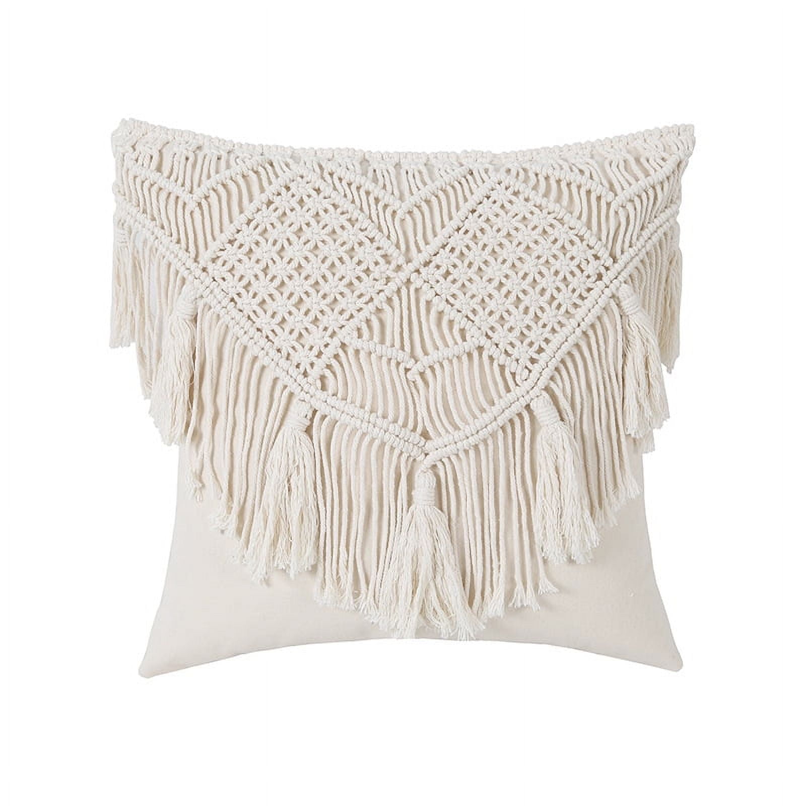 Throw Pillow Cover Macrame Pillow Case Set of 2 Decorative Throw